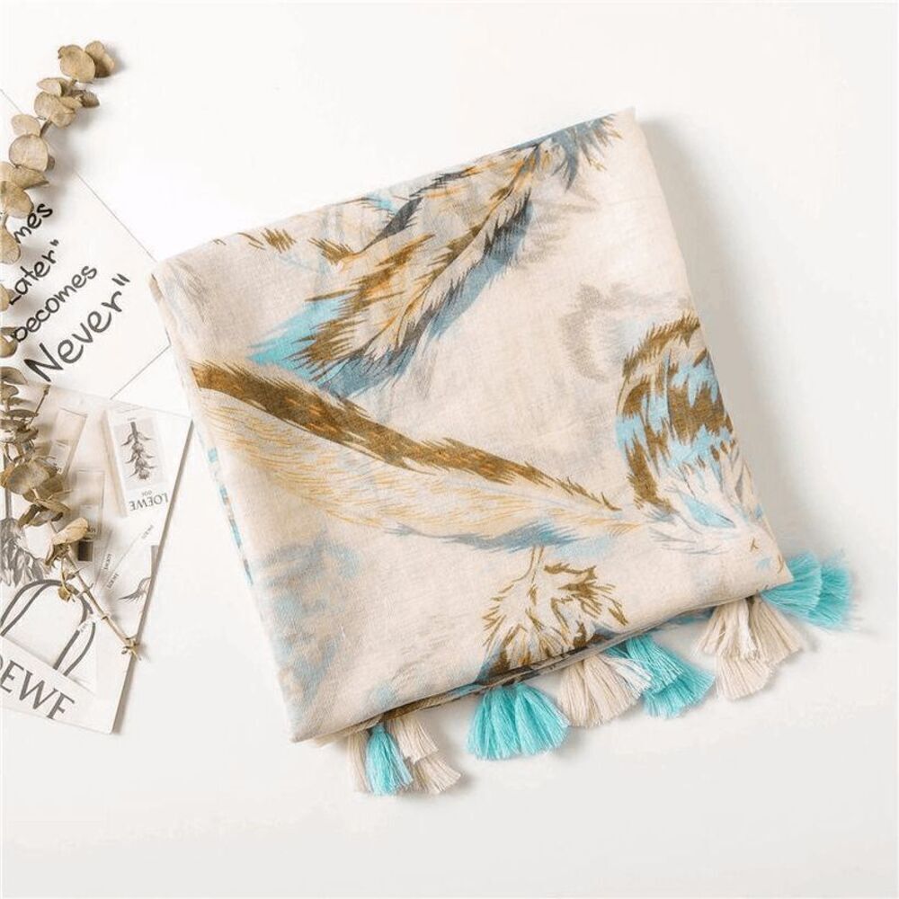 Ladies Feather Fashion Scarf - Picture 5 of 6